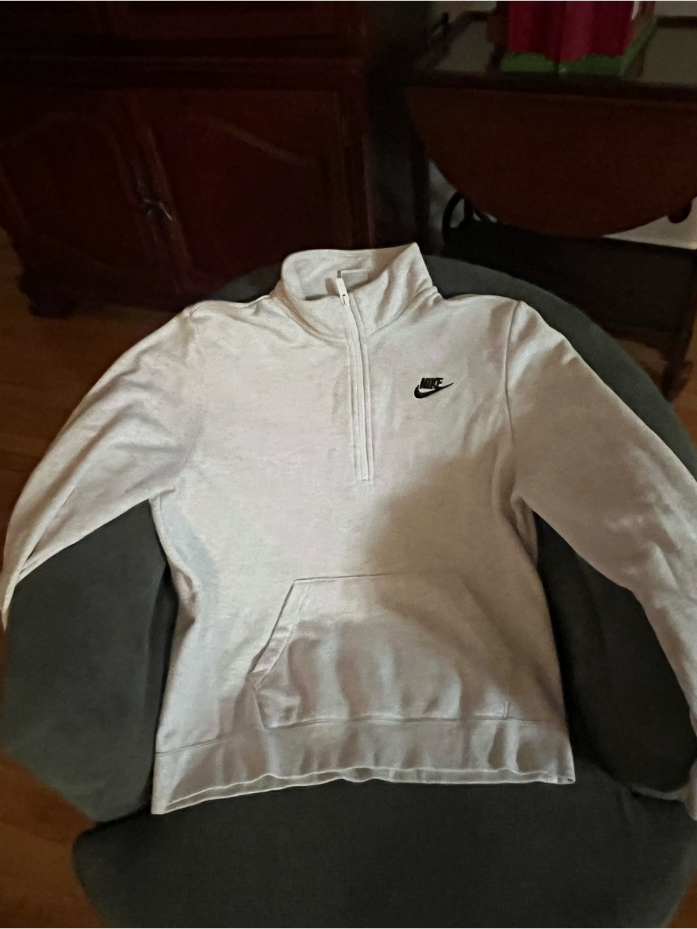 Nike Women’s Light Gray Half-Zip Pullover Sweatshirt